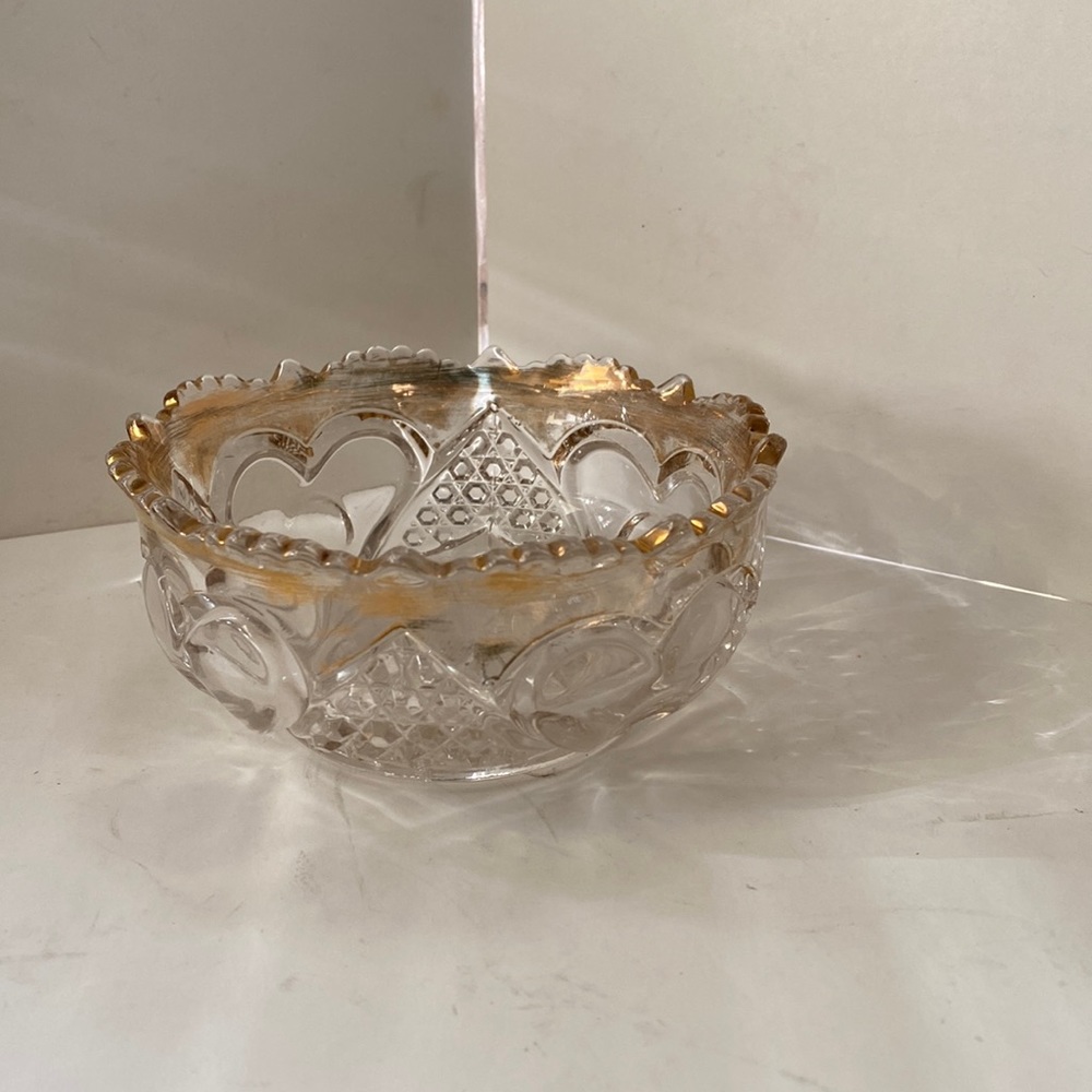 Vintage pressed glass trinket or candy dish.